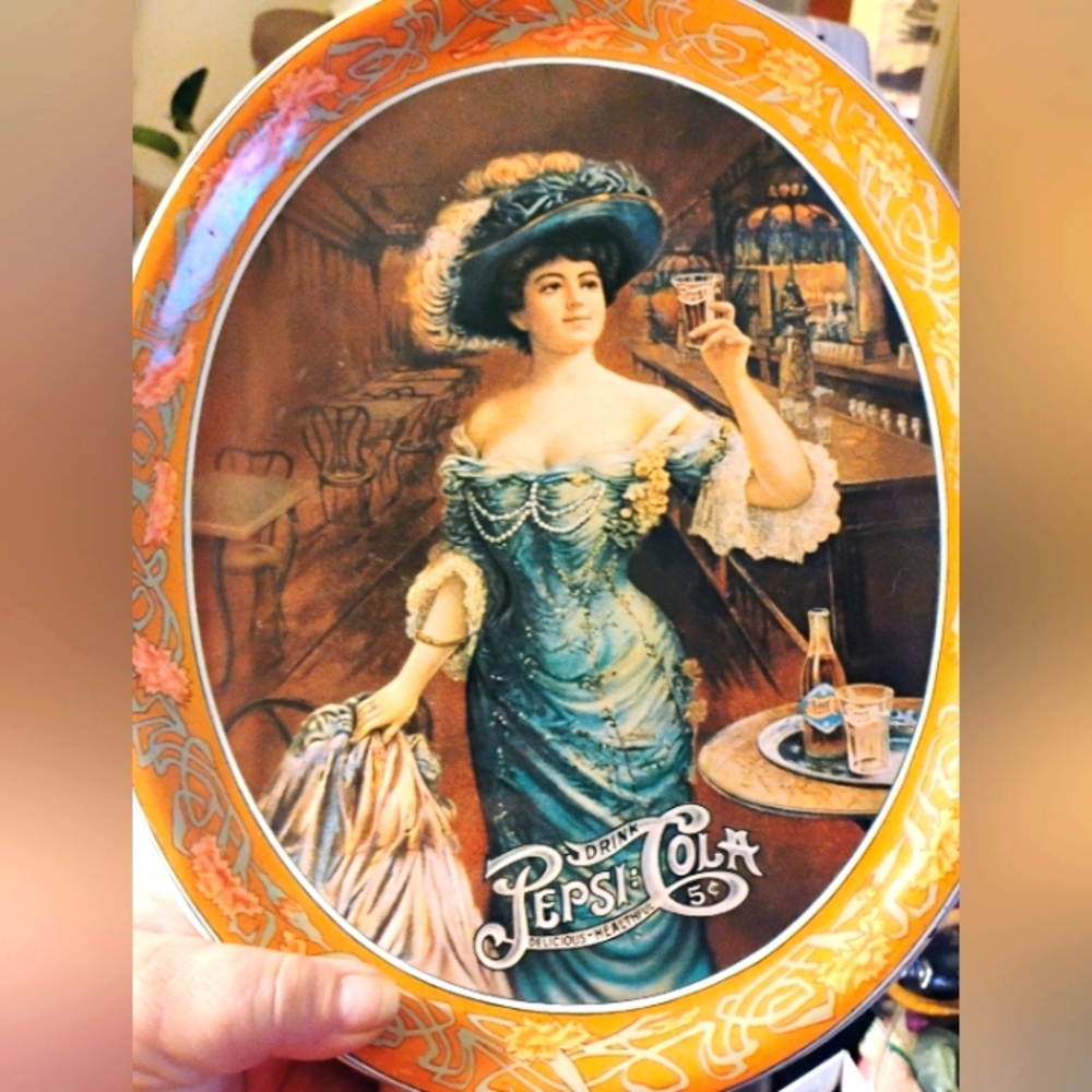 Vintage Pepsi-Cola Decorative Metal Sign/Plate